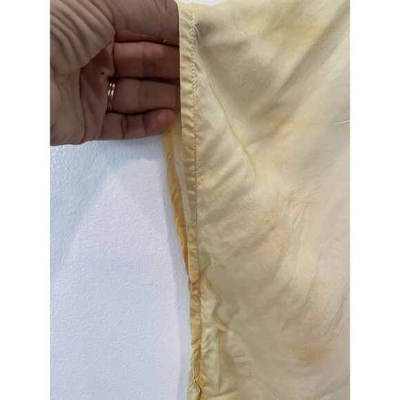 Chico's Women’s L/XL Boho Lace V-Neck Kimono Top Powder Yellow and Pink Cover-up - Picture 3 of 9